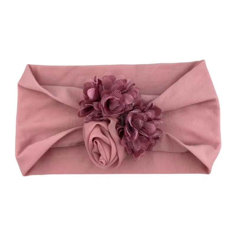 

Детские головные уборы, мягкая эластичная повязка на голову с цветком, широкие нейлоновые повязки на голову, повязки для волос для маленьких девочек, реквизит для фотосессии, аксессуары для новорожденных