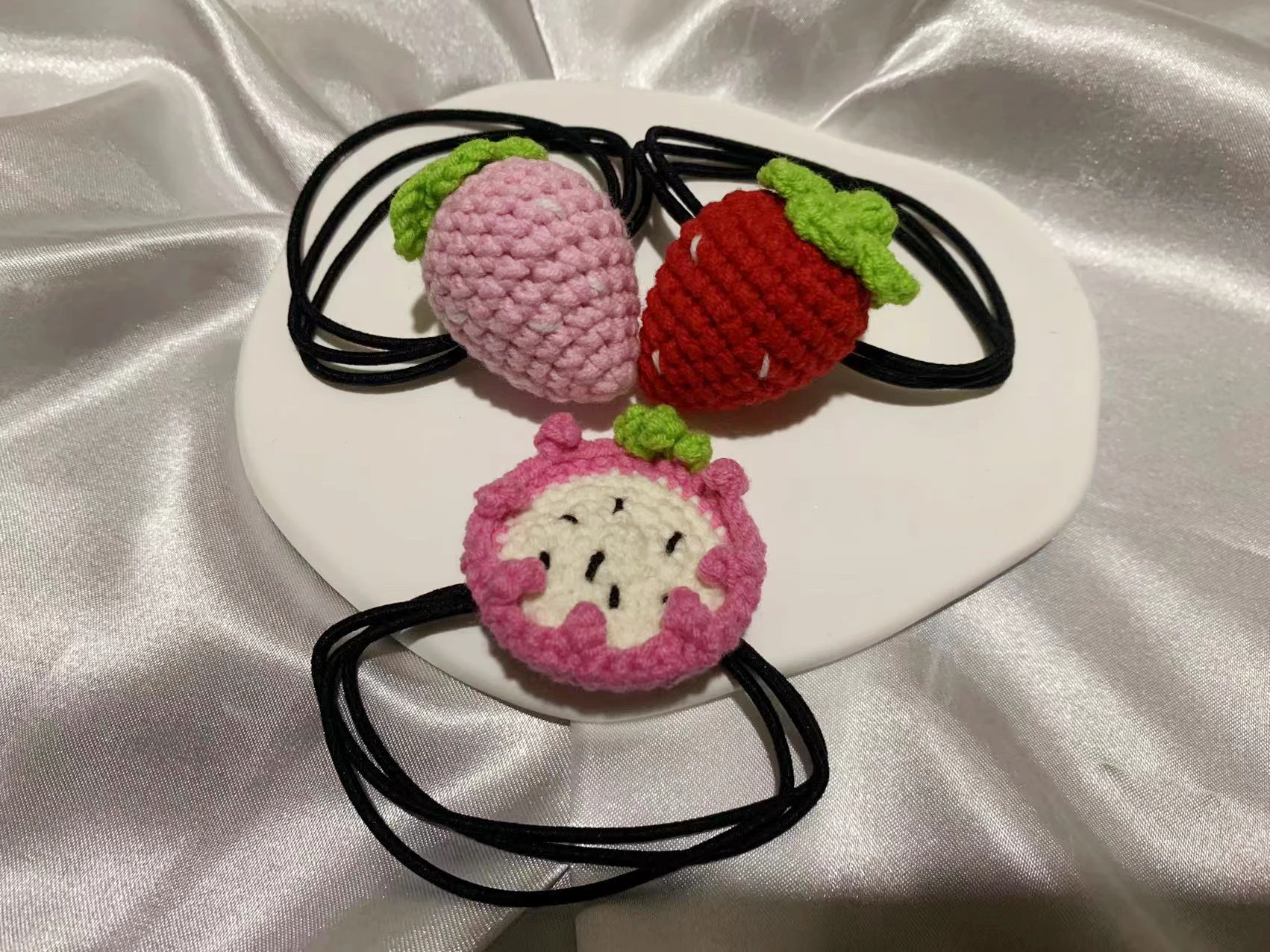 Traditional hand-woven fruit hair rope cute little fashion hairbows for girls