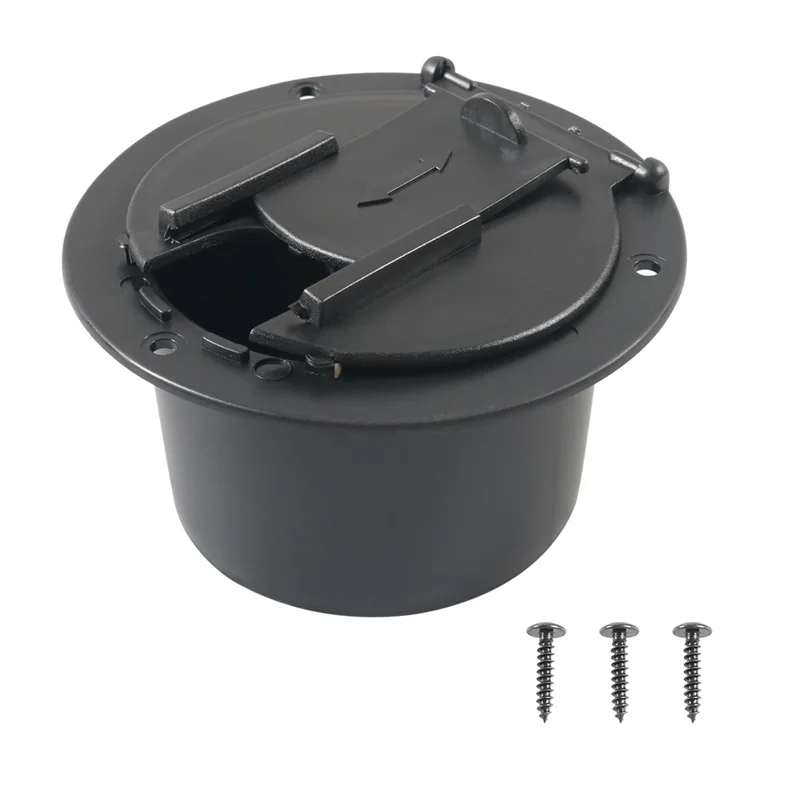 

2 шт., электрический трос для автофургона с крышкой, шнур питания, крышка люка, круглая крышка для прицепа, яхты, кемпера, лодки, грузовика, черный/белый