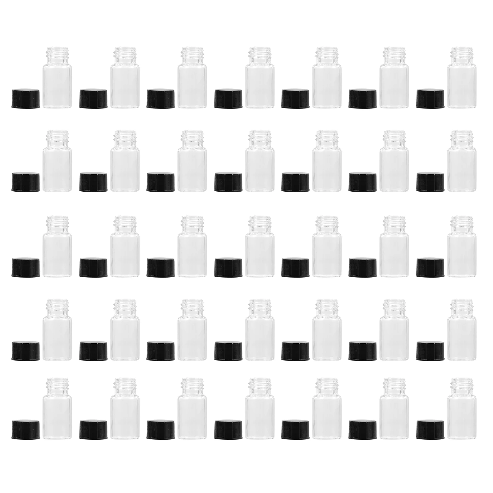

100Pcs Transparent Glass Sample Bottles Small Reagent Bottles Clear Screw Mouth for Essential Oil Cosmetics Research