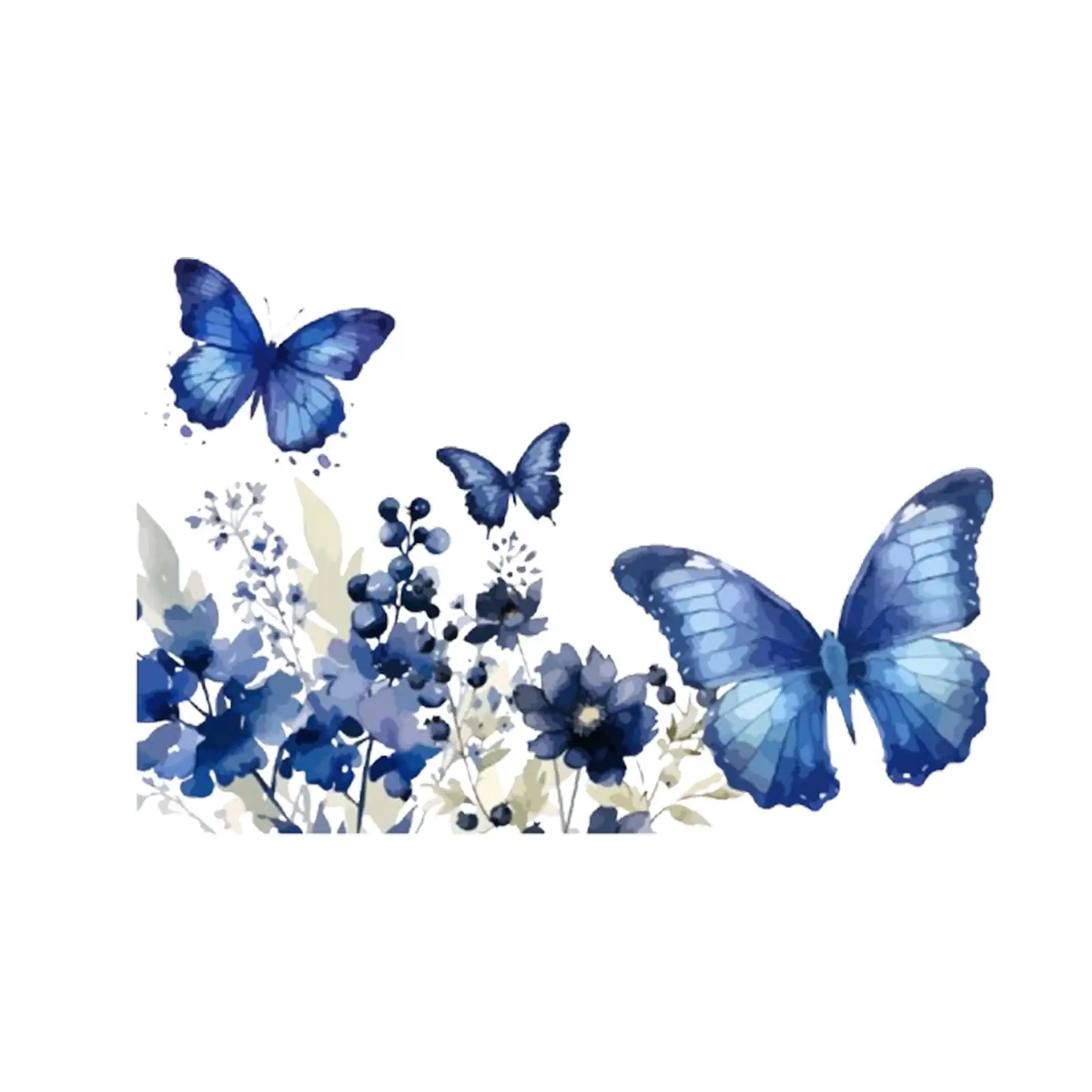 Blue Butterfly Wall Stickers Home Art 23.62inchx11.81inch Classroom Office Ornaments Nursery Kitchen Removable Wall Art Stickers