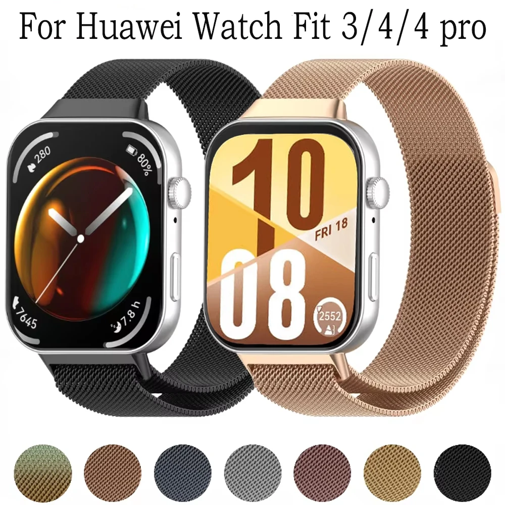 Metal Milanese Strap for Huawei Watch Fit 4/3 Magnetic Adjustable Bracelet Replace Wristband Huawei Watch Fit 4 pro Accessories