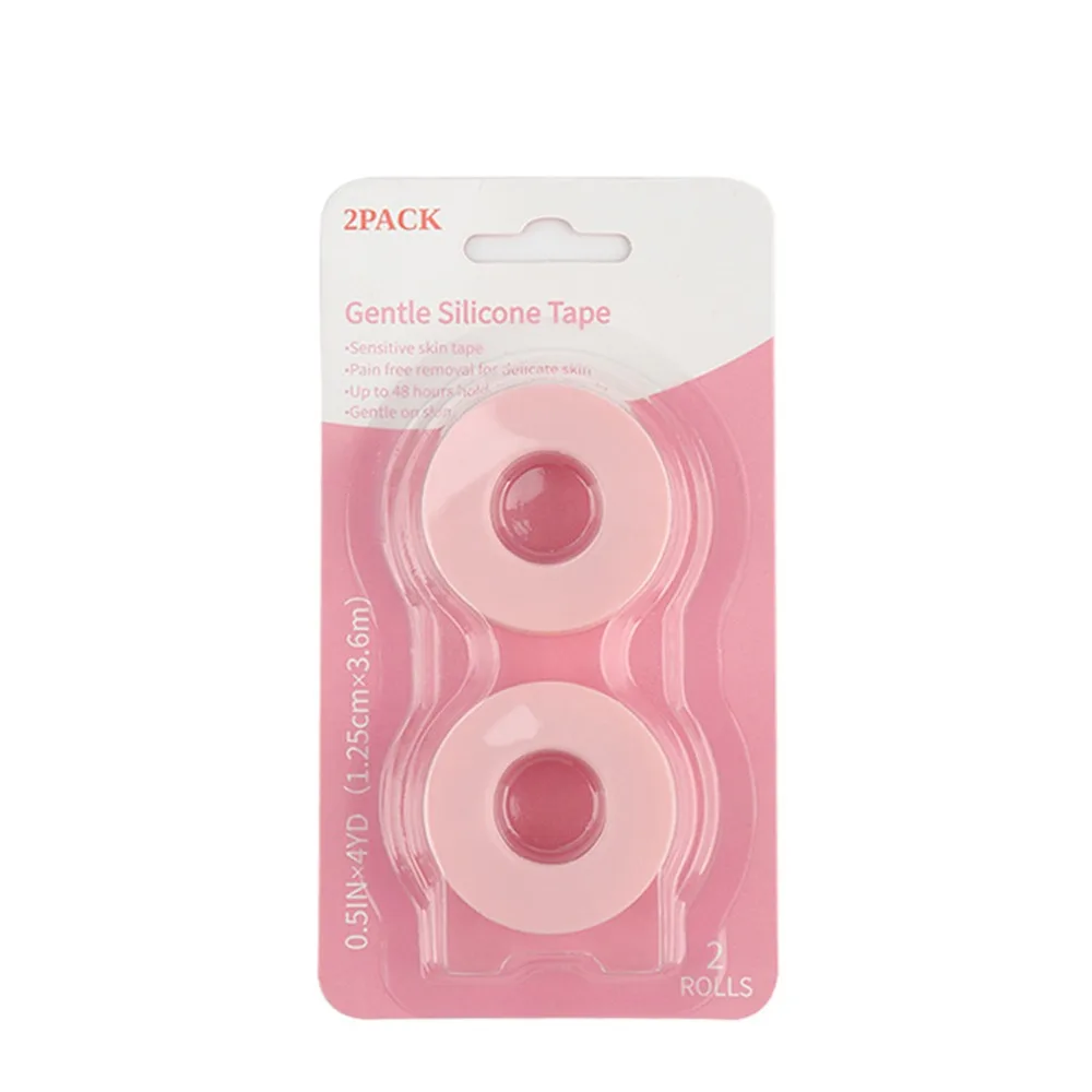 2 rolos de fita de extensão de cílios de gel de silicone não tecido respirável fitas de cílios remoção indolor suave sob almofadas de olho ferramenta