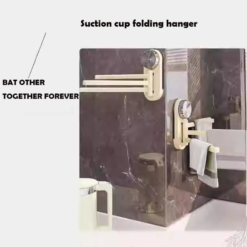 No-Punch Suction Cup Storage Shelf Wall Mounted Strong Load-bearing Suction Cup Door Hooks Multifunctional Bathroom Towel Rack