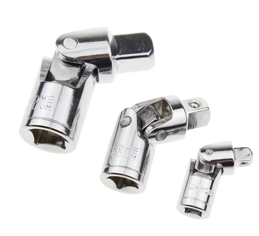 FATCOOL 3pcs Cr-V Universal Ratchet Wrench Joint Set Angle Extension Bar Socket Adapter 1/4 