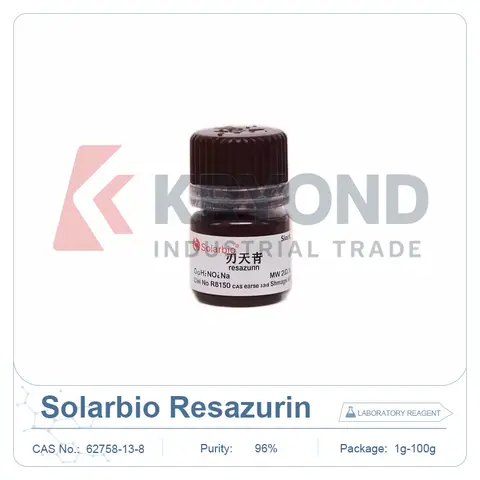 Solarbio Resazurin CAS 62758-13-8 R8150 Laboratory Reagent for Scientific Research Sample Analysis Dye Powder Use Purity Grade