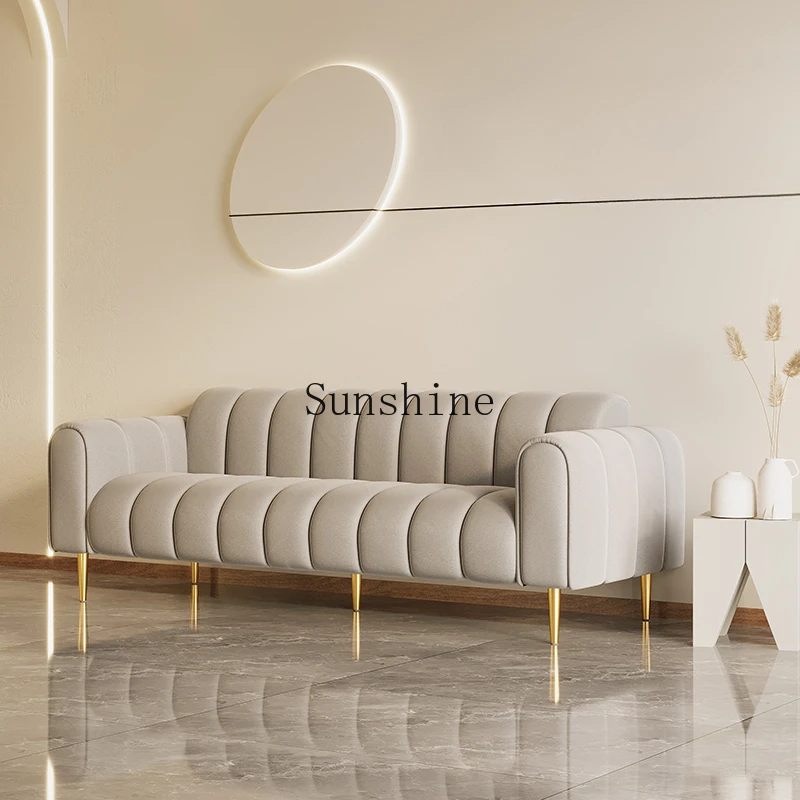 Sofa Beauty Salon Living Room Simple Apartment Cream Wind Fabric Sofa