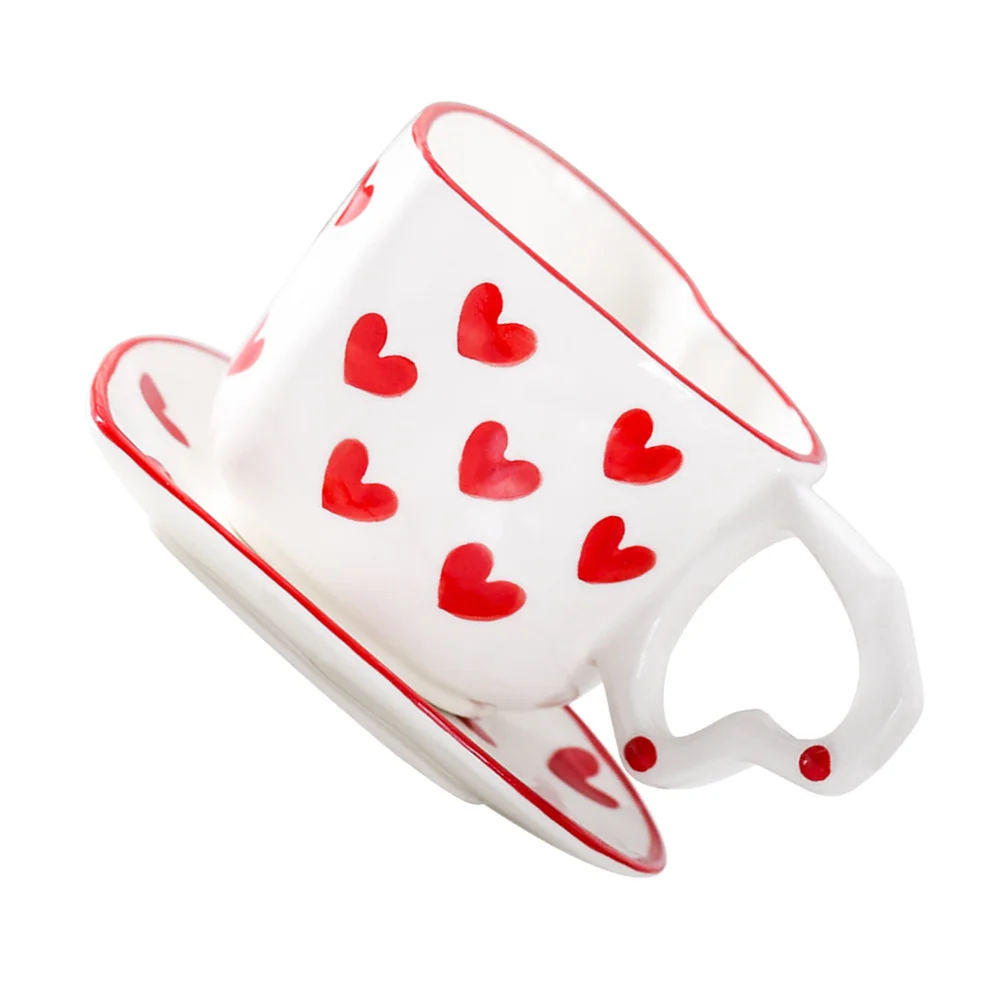 

Girl's Water Cup Espresso Cups Tea and Saucer Kit Cappuccino Valentine Ceramic Mug