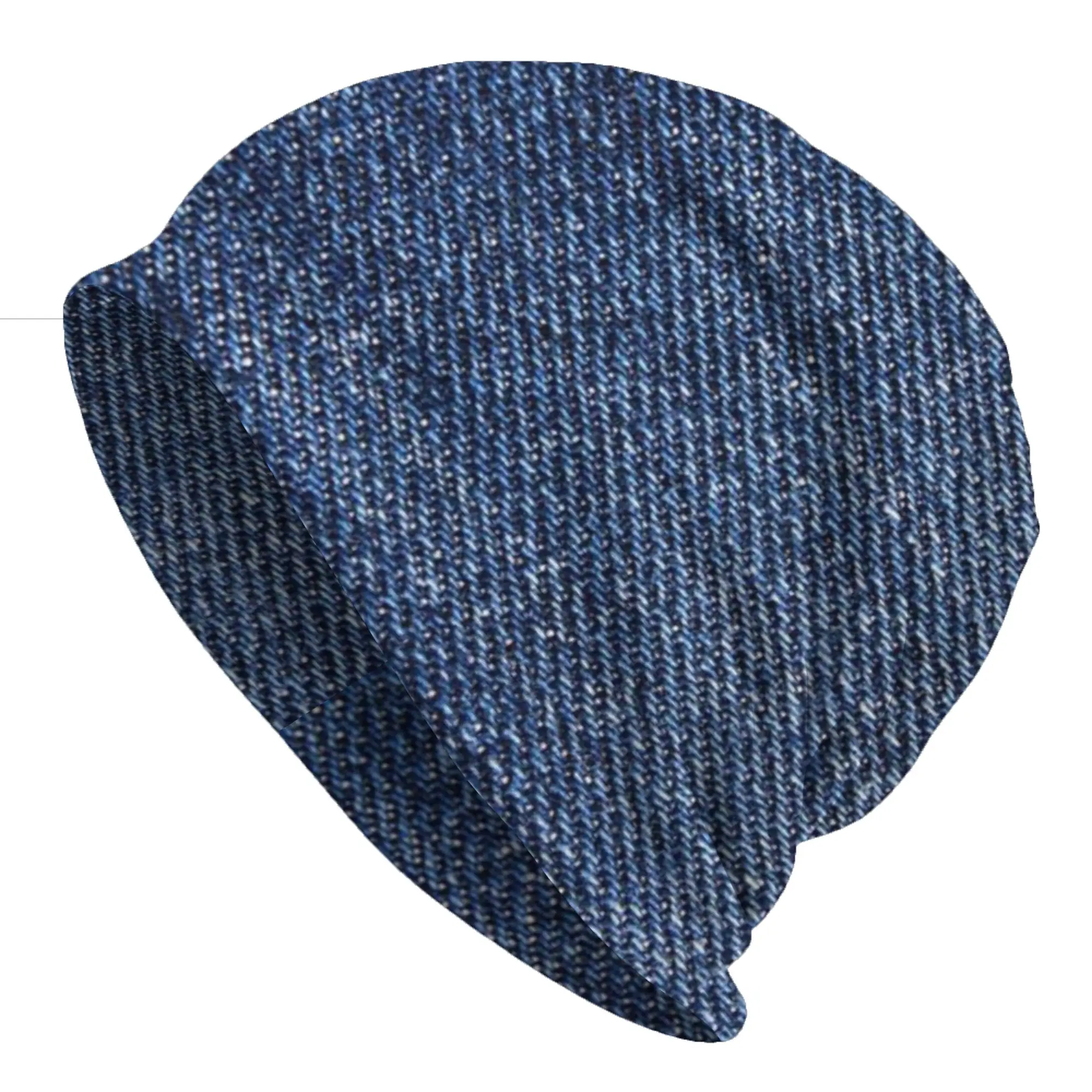 Niebieskie (16) Czapki Outdoorowe Męskie Damskie Tekstura Denimu Czapki Narciarskie Miękkie Czapki typu Bonnet Czapki Skullies i Beanies