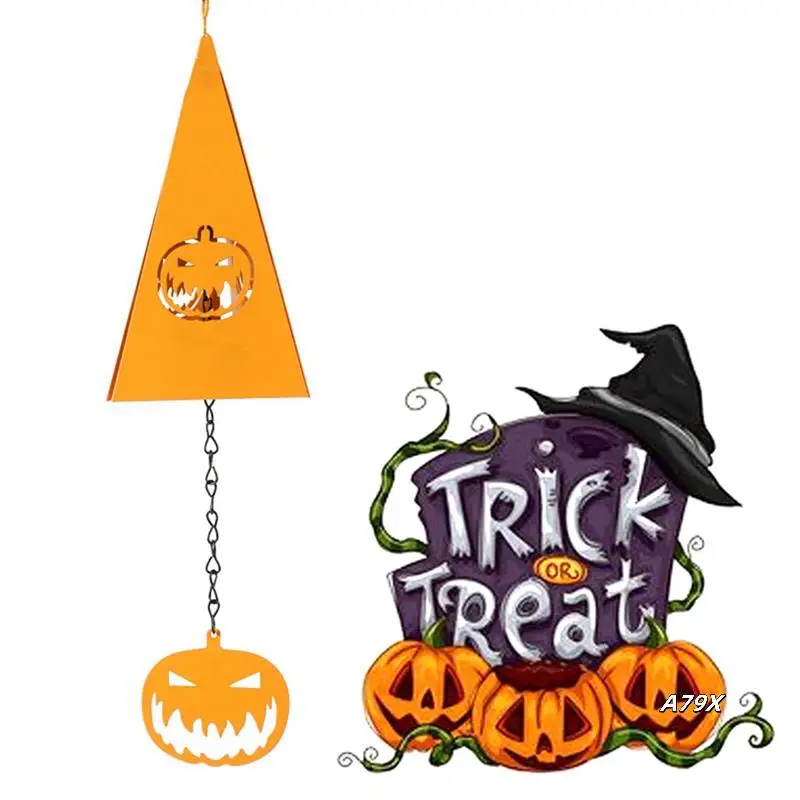 

Halloween Room Decoration Halloween Wrought Triangle Wind Chime Pendant Garden Bell Decoracion Para Habitacion