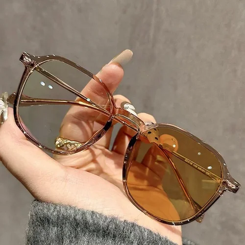 Imagen 2 del producto Gafas fotocromáticas de moda para miopía para hombres y mujeres, gafas Anti-UV Vintage para exteriores, gafas cuadradas de moda con menos dioptrías