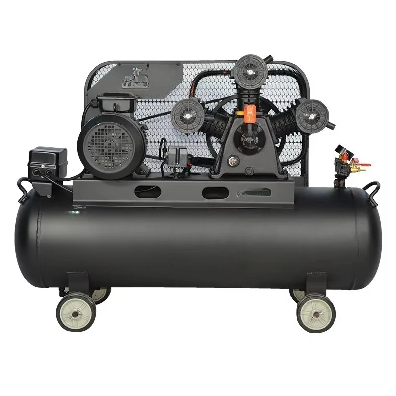 3KW Silent Piston Style Portable Industrial Belt-Driven Air Compressor Tank Motor Featuring