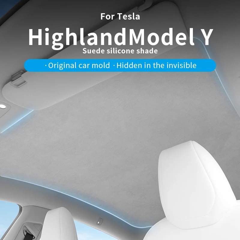 

For Tesla2025 Model Y Highland Thickened silicone Suede Sunroof Sunshade Special Sunscreen Heat Insulation Sunshade For Car Roof