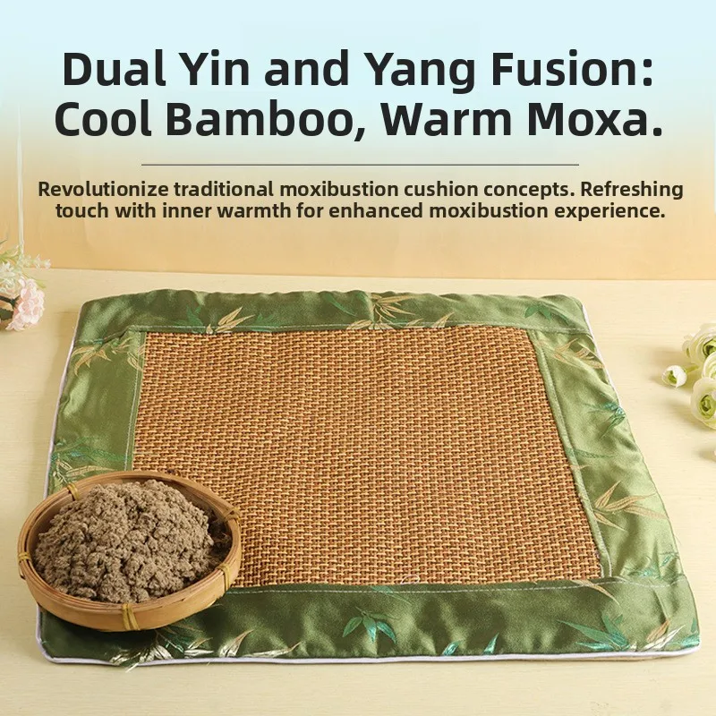 Anti-Slip Ice Silk Moxa Mat Pad Comfortable Summer Use Ladies' Short Sleeve T-Shirt Moxa Wicker Mat Pad Easy to Fade Resistant