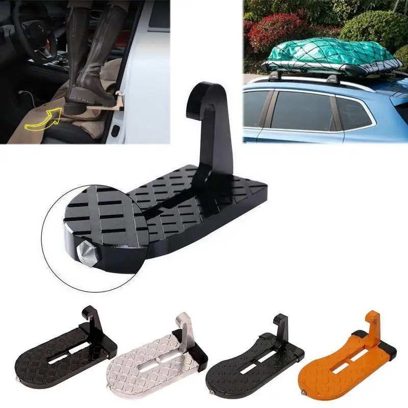 Universal Folding Car Door Step Latch Hook Step Mini Auxiliary Foot Pedal Aluminium Alloy Safety Hammer for Jeep Car Accessories