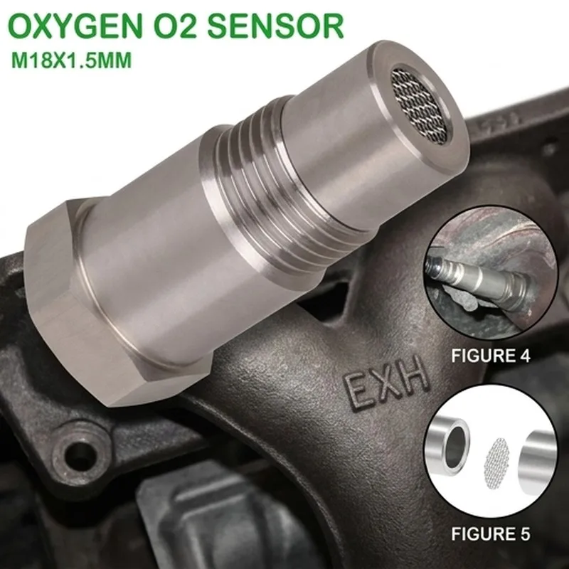 2PCS Off-Road Performance Oxygen Sensor Adapter M18X1.5 CEL Fix O2 Sensor For Catalyst CSV Auto Parts Performance Car