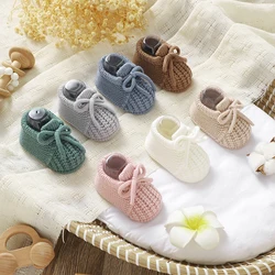 Infant Baby Shoes Knitted Newborn Boys Girl Footwear Fashion Solid Shallow Boots Shallow Kid 0-18M Clothing Accessories Handmade