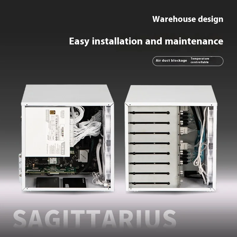 ATX 전원 공급 장치, MATX 마더보드, 전체 높이 PCIE, 21.8L을 갖춘 Sagittarius 8베이 NAS 섀시 썸네일 3