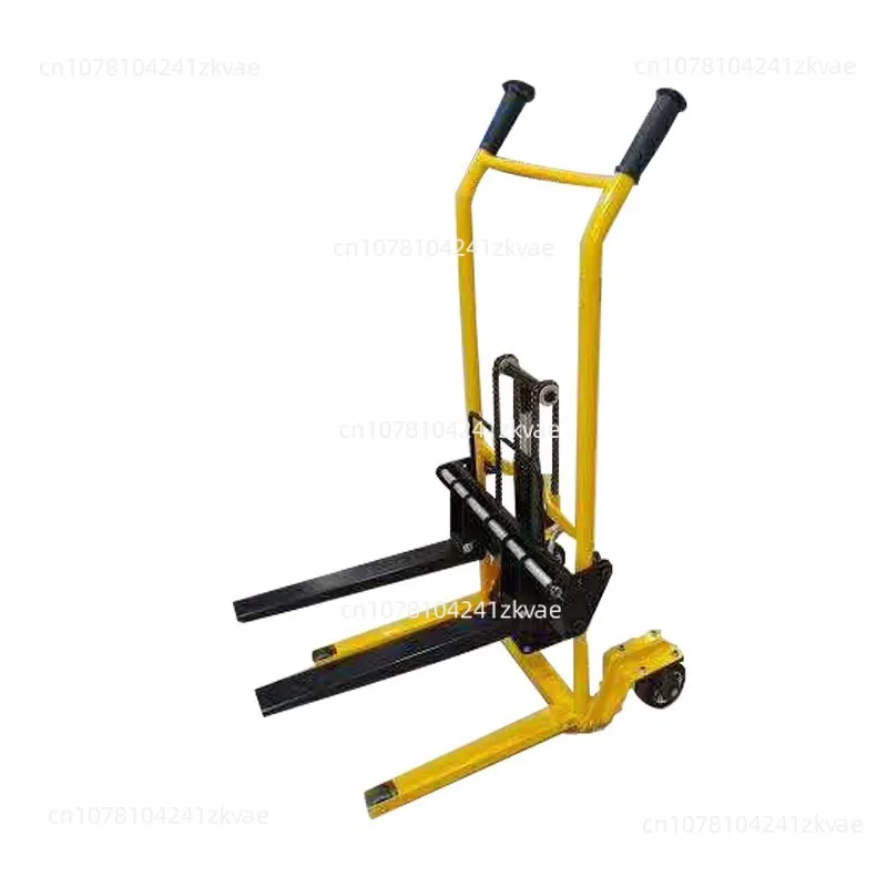 Mini 200kg load-bearing forklift, portable manual handling stacker, light and small household lift truck, hydraulic unloading