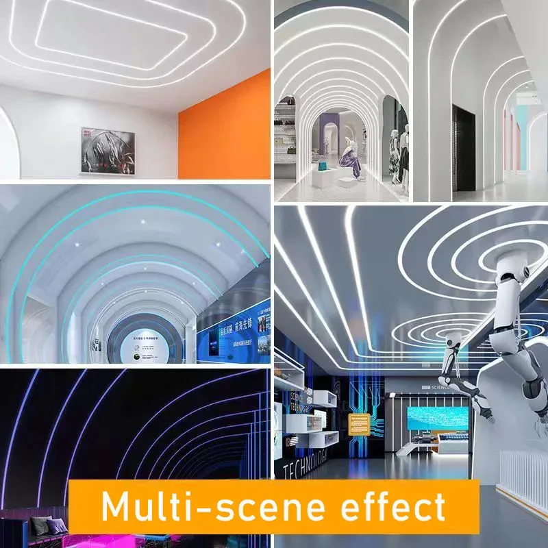قوس DIY الألومنيوم الشخصي منحني خط ضوء السقف لا حدود لها جزءا لا يتجزأ من CS شكل LED دريوال قناة الانحناء الخطي شريط مصباح الشريط #6
