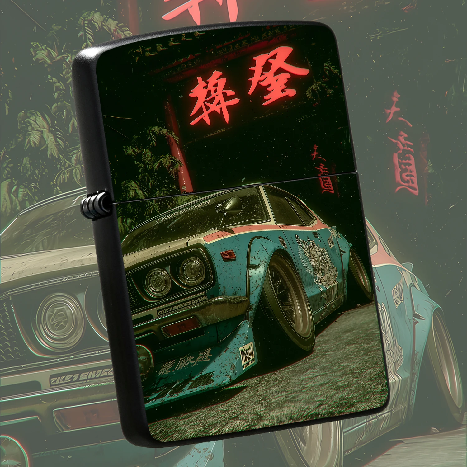 English: Retro Japanese Street Racing Car Creative Portable , Cyber Neon Japanese Style Cool Desktop Ornament, Practical Daily Carry-On Tool For Outdoor Activities, Unique Atmospheric Delicate Present For Friends And Family, Versatile Trend