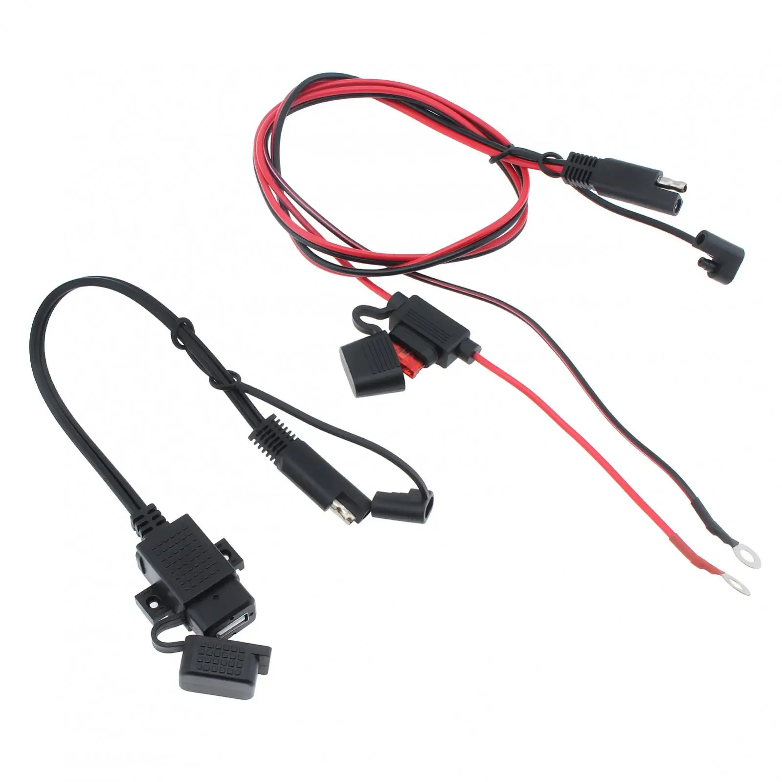 

12V Universal Motorcycle SAE to USB Phone GPS MP4 Charger Cable Adapter Inline Fuse Power Supply