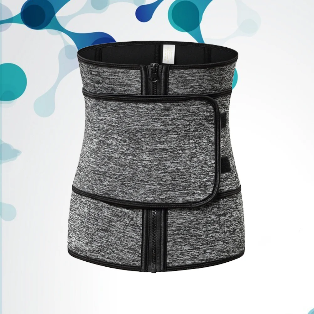 

1Pcs Waist Trainer Corset Body Shaper Zipper Design Easy Wear Full Tummy Waist Flattening Fitness Belt Grey Xl