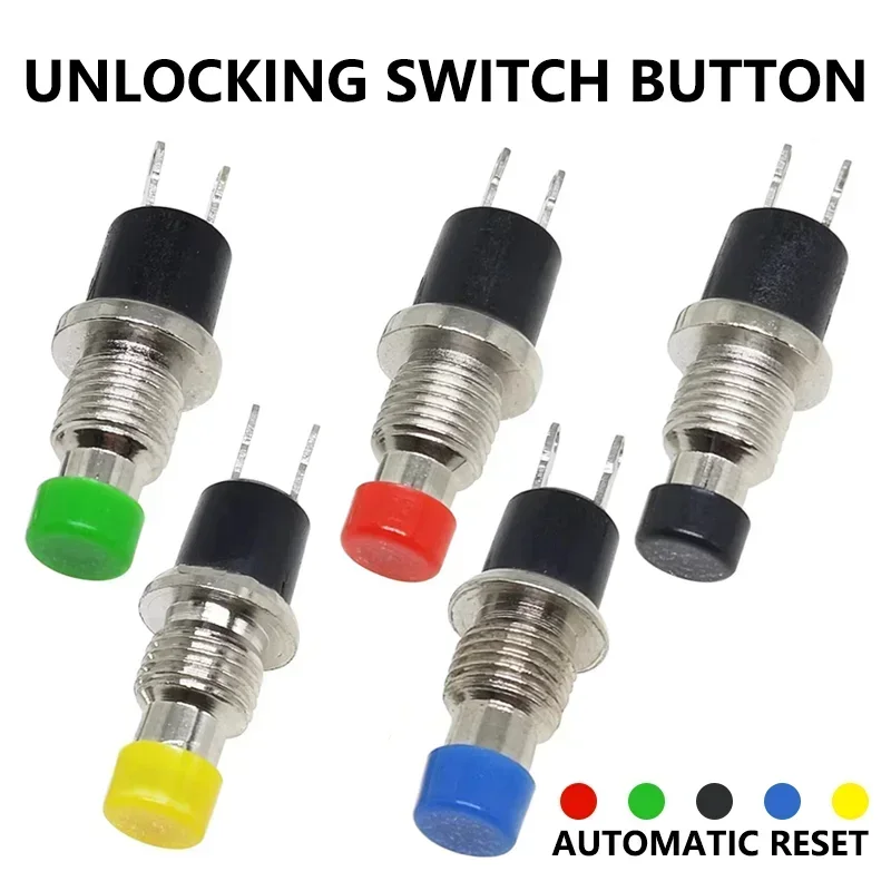 7mm Momentary Push Button Switch PBS-110 Micro Switch SPST 2 Pin Normally Open Self-reset Round Button Switches PBS110