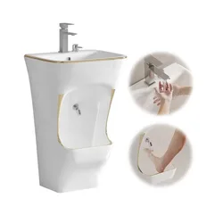 Factory Ceramics One-in-One Double-layer Wash Table Full Lavabo Islamic Muslim Wudu Sink Foot Wash Basin Station