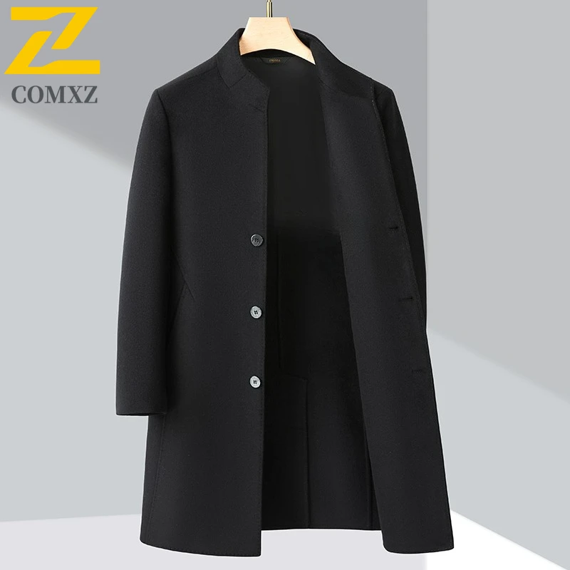 Winter Premium Wool Overcoat Male 2025 Light Luxury Medium Long Styles Business Casual Coat High Fashion Stand Collar TrenchCoat