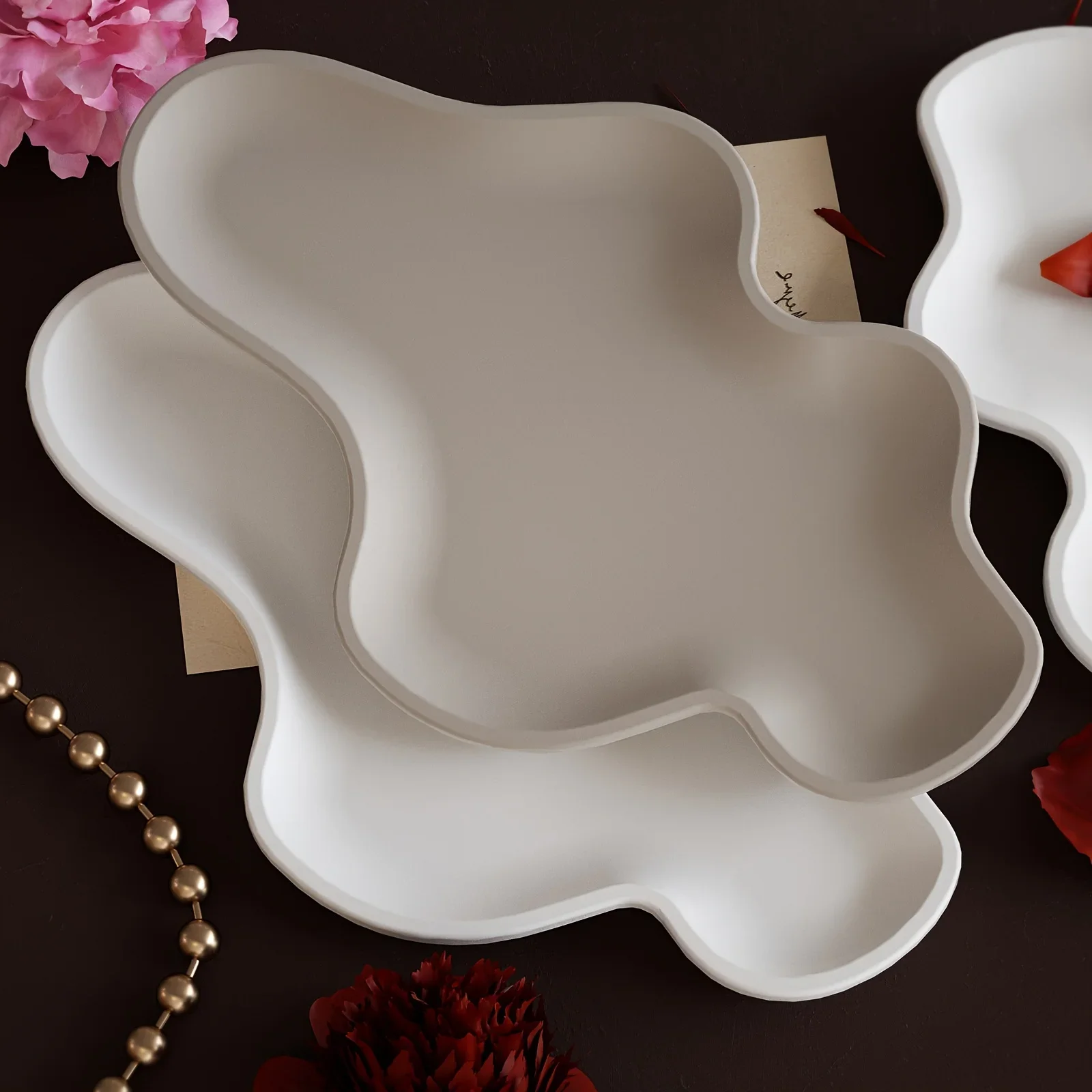 Cloud Shape Irregular Tray Creative Storage Container for Jewelry Home Decor Candle Holder Other Shapes Holiday Gift Tray