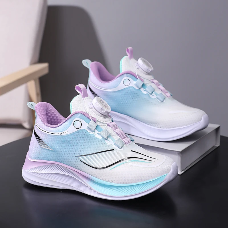 Children's Sports Shoes Summer Breathable Mesh Rotating Buckle Anti Slip Sports Shoes For Boys And Girls Running Casual Shoes