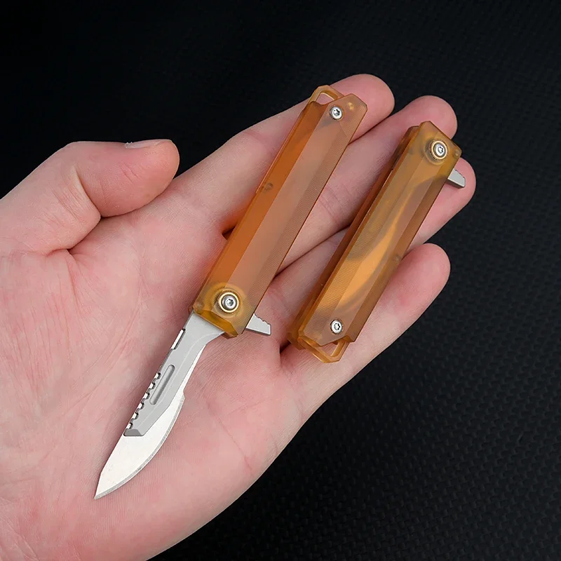 High Temperature Resistant PEI Material Handle Mini Surgical Knife Amber Sharp Cutting Paper Replaceable Blade Unboxing Knife