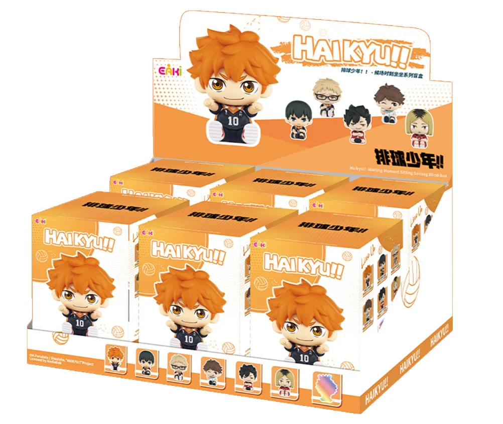 Eaki Haikyuu Blind Box Figuur Anime Karakter Zittende Pose Collectible Ornament Bureau Decoratie Voor Anime Fans