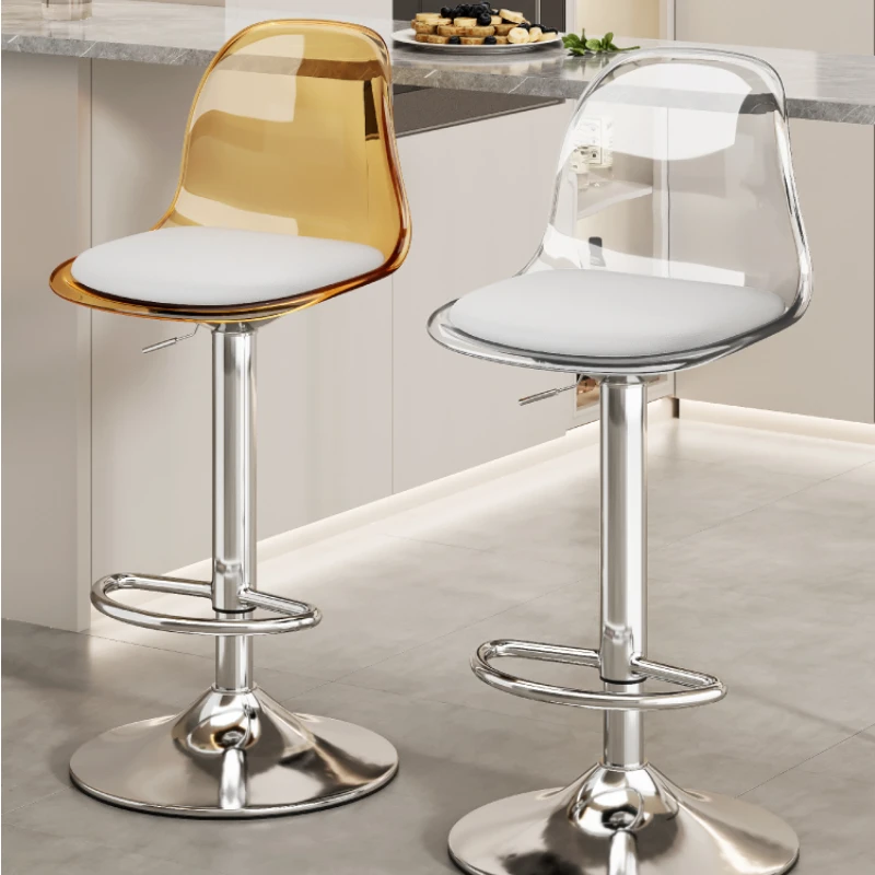 

Modern Minimalist Bar Chair With Rotatable Backrest Home Bar Cash Register Front Desk Plastic Footstool Coffee Shop Furniture