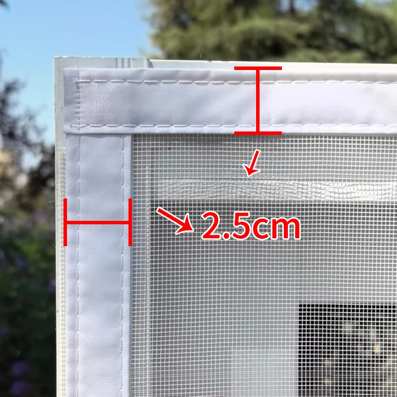 نافذة شاشة بسحاب بيضاء على شكل حرف U، شبكات ناموسية ذاتية اللصق وقابلة لإعادة الاستخدام للنوافذ، شاشات نافذة مضادة للبعوض، تول