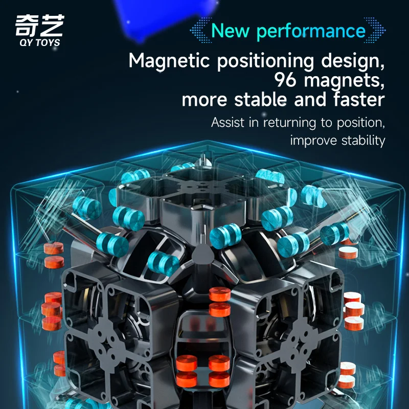 QiYi-cubo mágico magnético M Pro para niños, rompecabezas profesional de velocidad 4x4x4, juguetes Fidget
