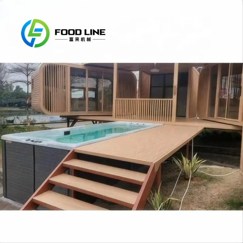 Swim Spa Pool Whirlpool Bathtub 8 Person Outdoor Patio Garden Heated LED Hot Tub Buy Direct Supplier 220V Family Use Durable