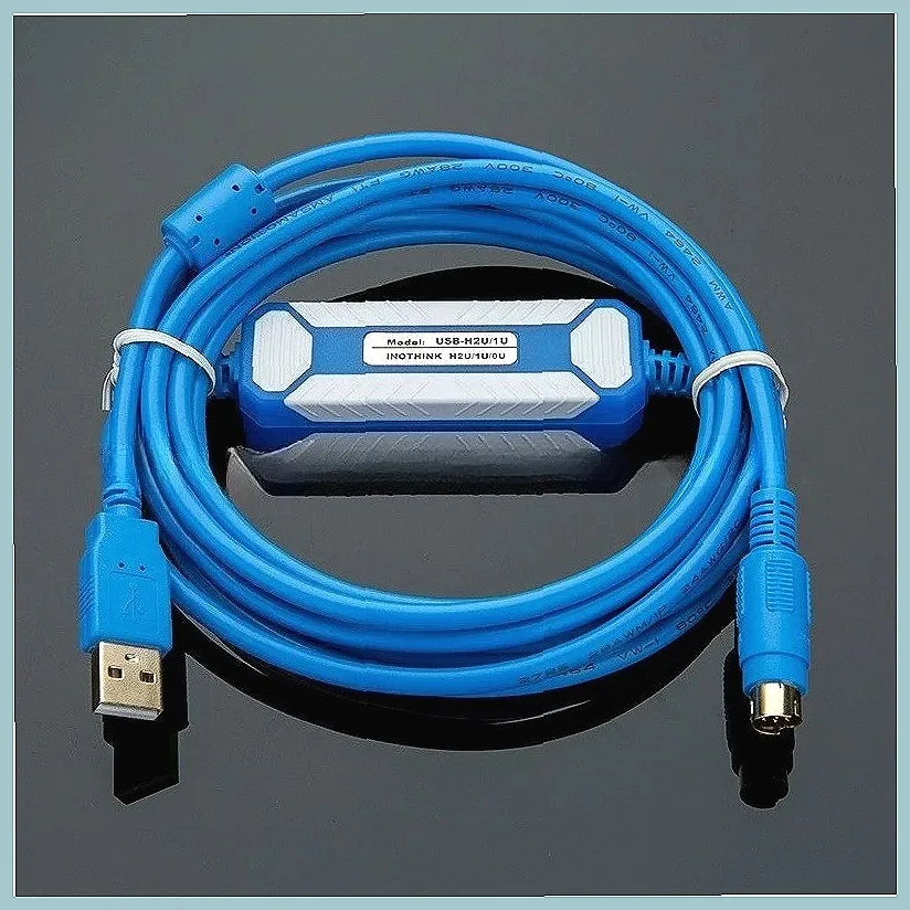 Huichuan H0U/H1U/H2U Series PLC Programming Cable, USB Data Download Line for H2U H1U H0U, 1.5M