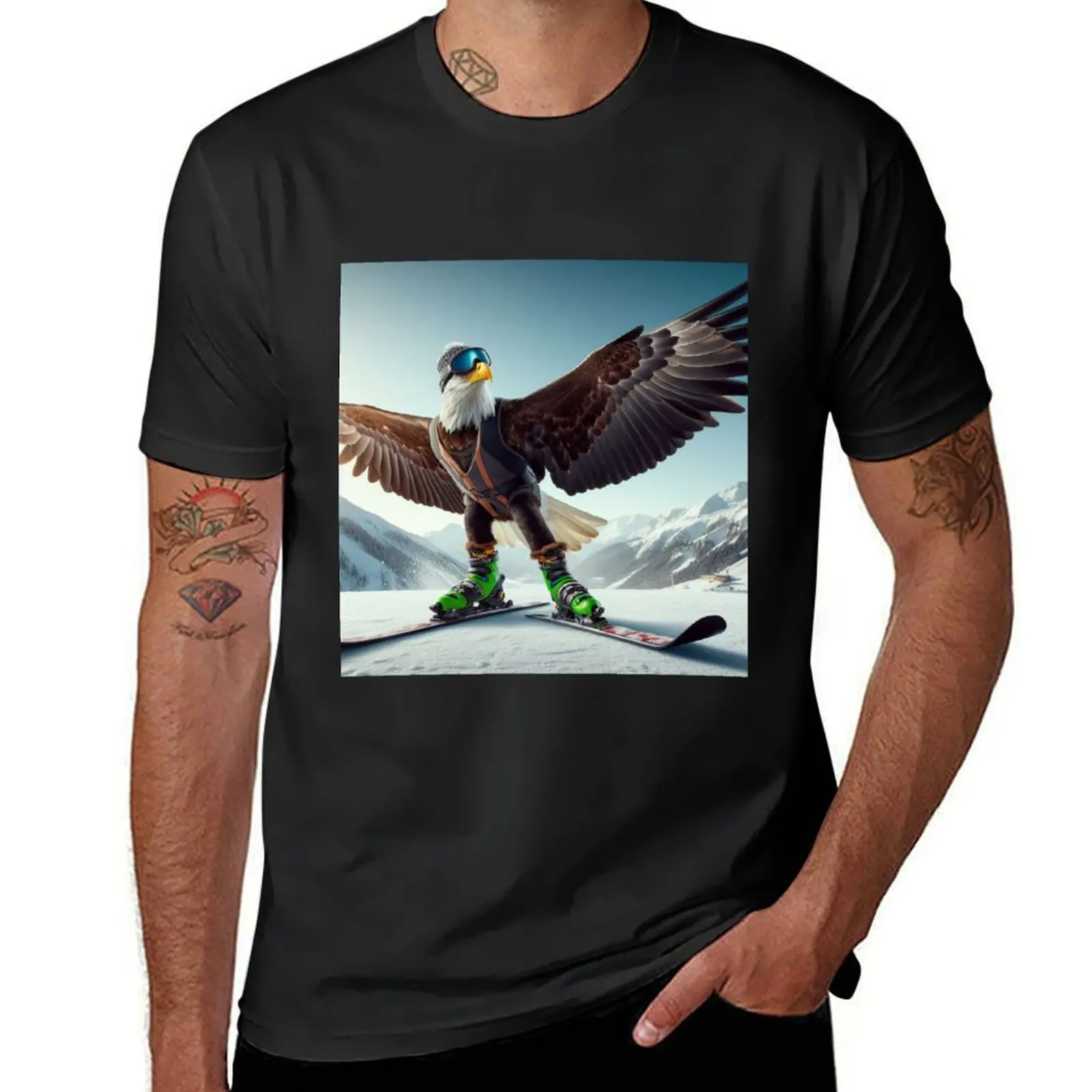 Skier T-Shirt sweat vintage blacks heavyweight t shirts for men