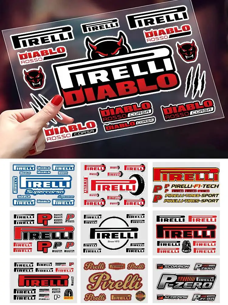 FÜR PIRELLI Wasserdichter, reflektierender Kratzschutzaufkleber, universeller Dekoraufkleber für Auto, Motorrad, Helm, Kühlschrank