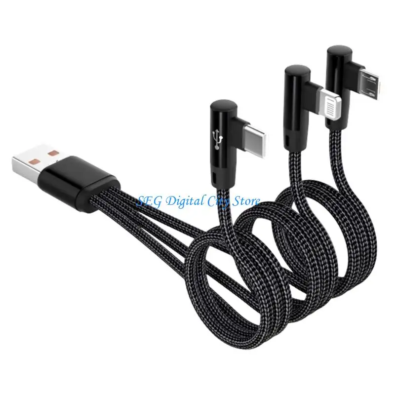 U75B Fabric 3 in 1 USB Charging Cable for Desk Car and Travel Daily Use