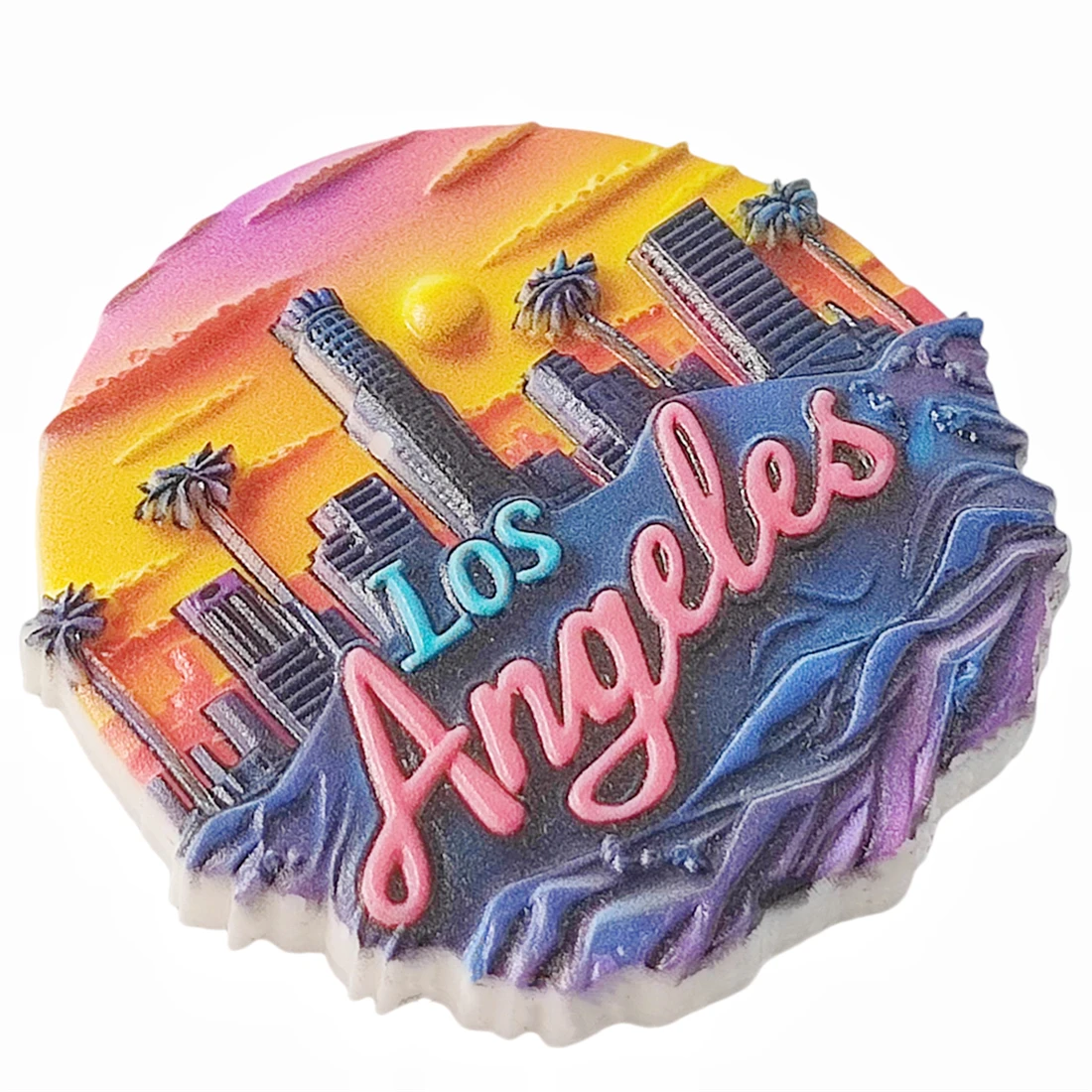 Los Angeles USA 3D Fridge Magnet Souvenir Gift,Resin Handmade Los Angeles Refrigerator Magnet Home Decoration Collection