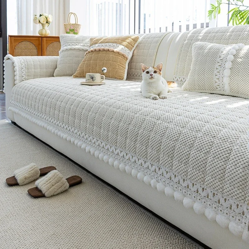 2025 Thick Anti Slip Fixed Sofa Cover Cloth One-piece Light Luxury and Simple Sofa Cushion Cover Autumn and Winter New Style