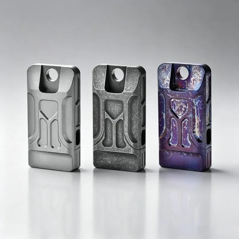 Titanium Alloy Double Tube Survival Whistle High Decibel EDC Emergency Whistle for Outdoor Camping Hiking