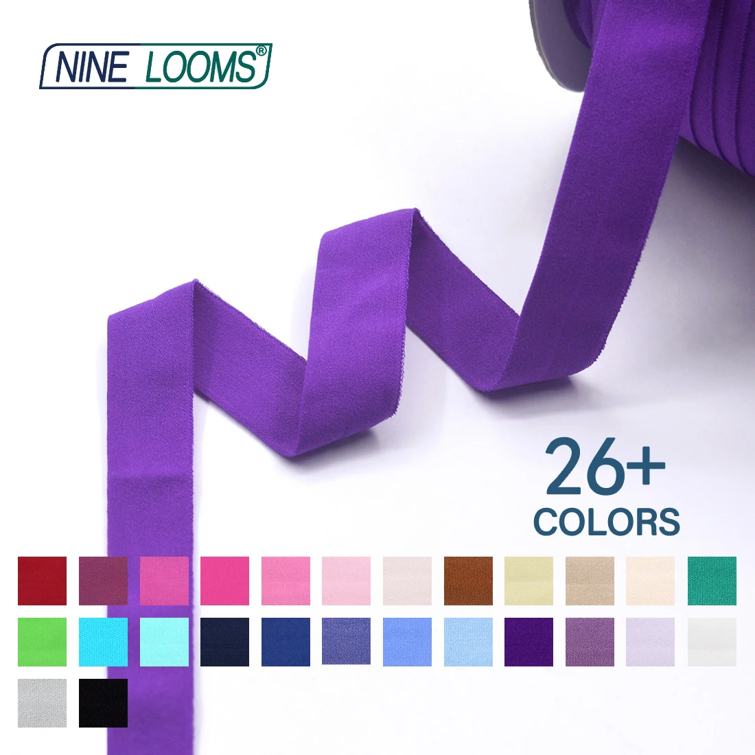 Neun Webstühle matt faltbar elastisch Feind 3/4 "20mm solide nicht glänzende Spandex Band Unterwäsche Dessous Näh besatz 50 Yard von Spule – Detail 24