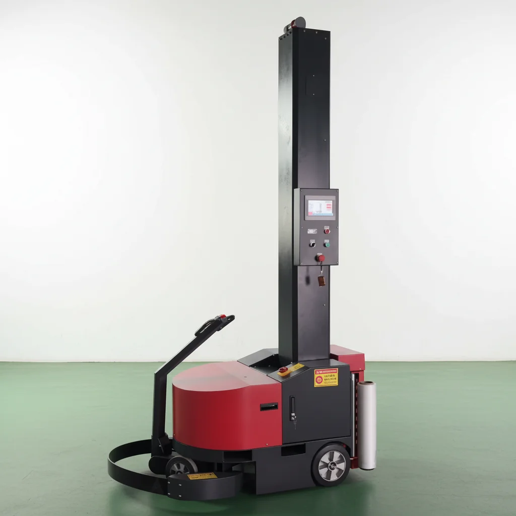 Remote Controlled Automatic Mobile Robot Pallet Stretch Film Wrapping Wrapper Machine for Warehouse