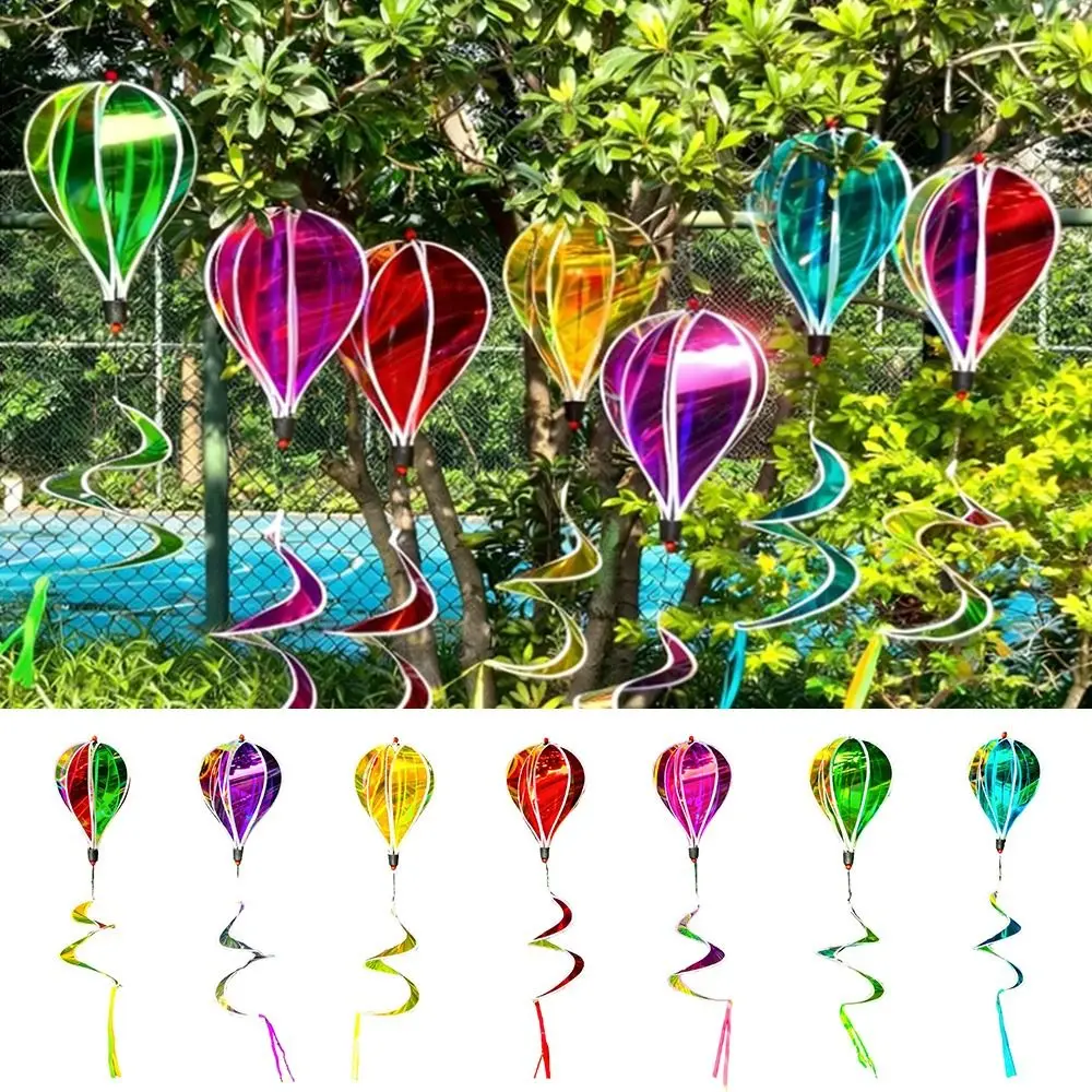 Giant Size Hot Air Balloon Spinners Rainbow Colors Plastic Material Rotating Sequins Color-changing Film Striped Tie Dye