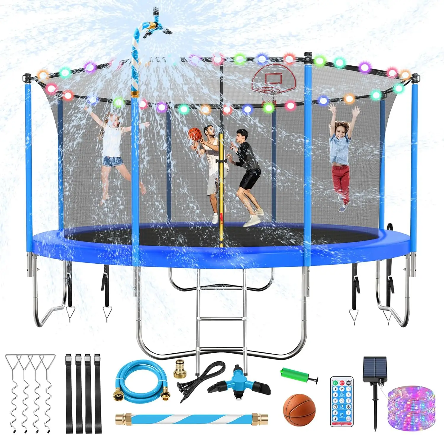 Trampoline for Kids and Adults, Large Outdoor Trampoline with Enclosure, Backyard Trampoline with B