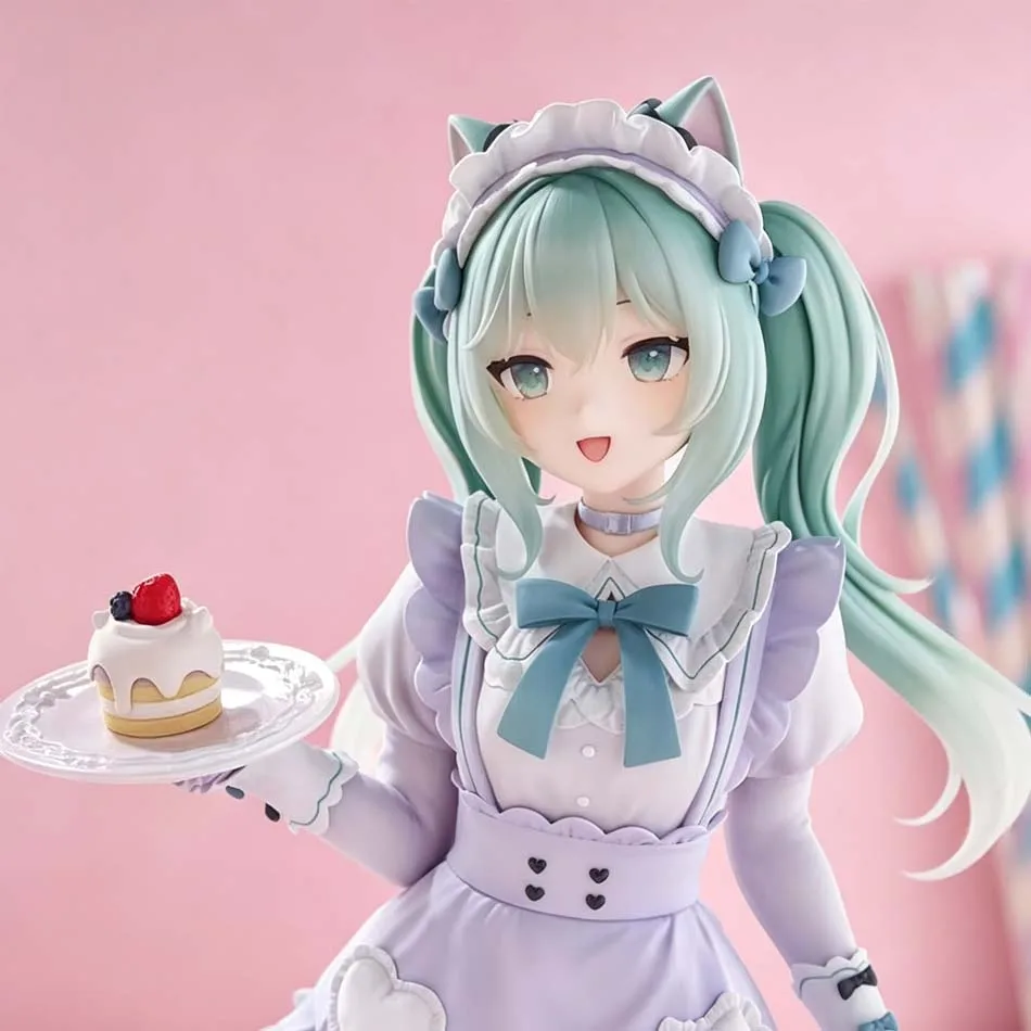 Hot sale Hatsune Miku Desktop Cute Action Figure Cat Ears Maid Ver. Cosplay Anime Figurine Kawaii Girl Model